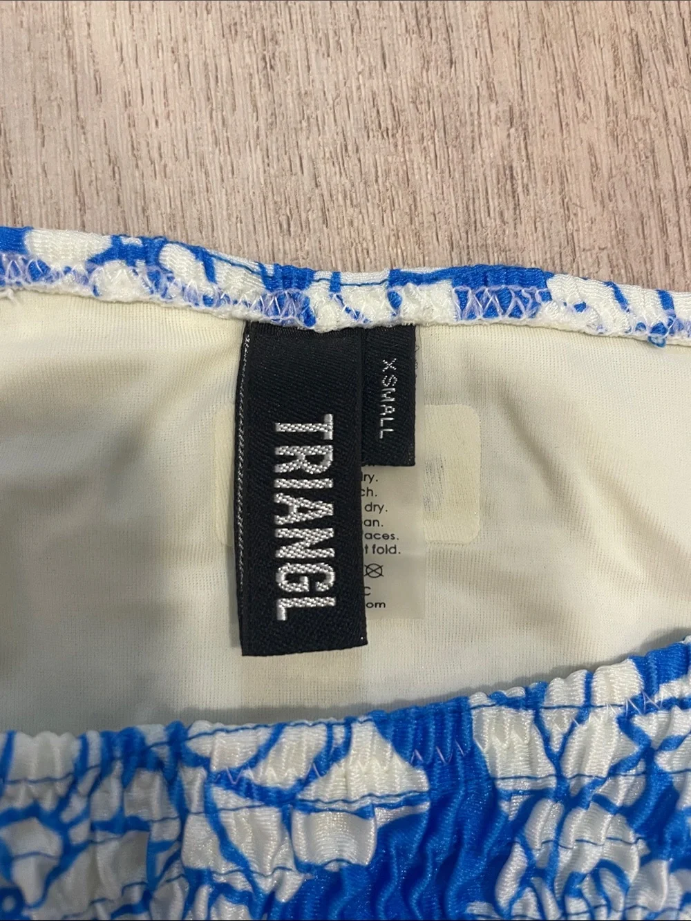 triangl swimwear Blue & White Floral Women’s Tie-Side Bikini with Pouch